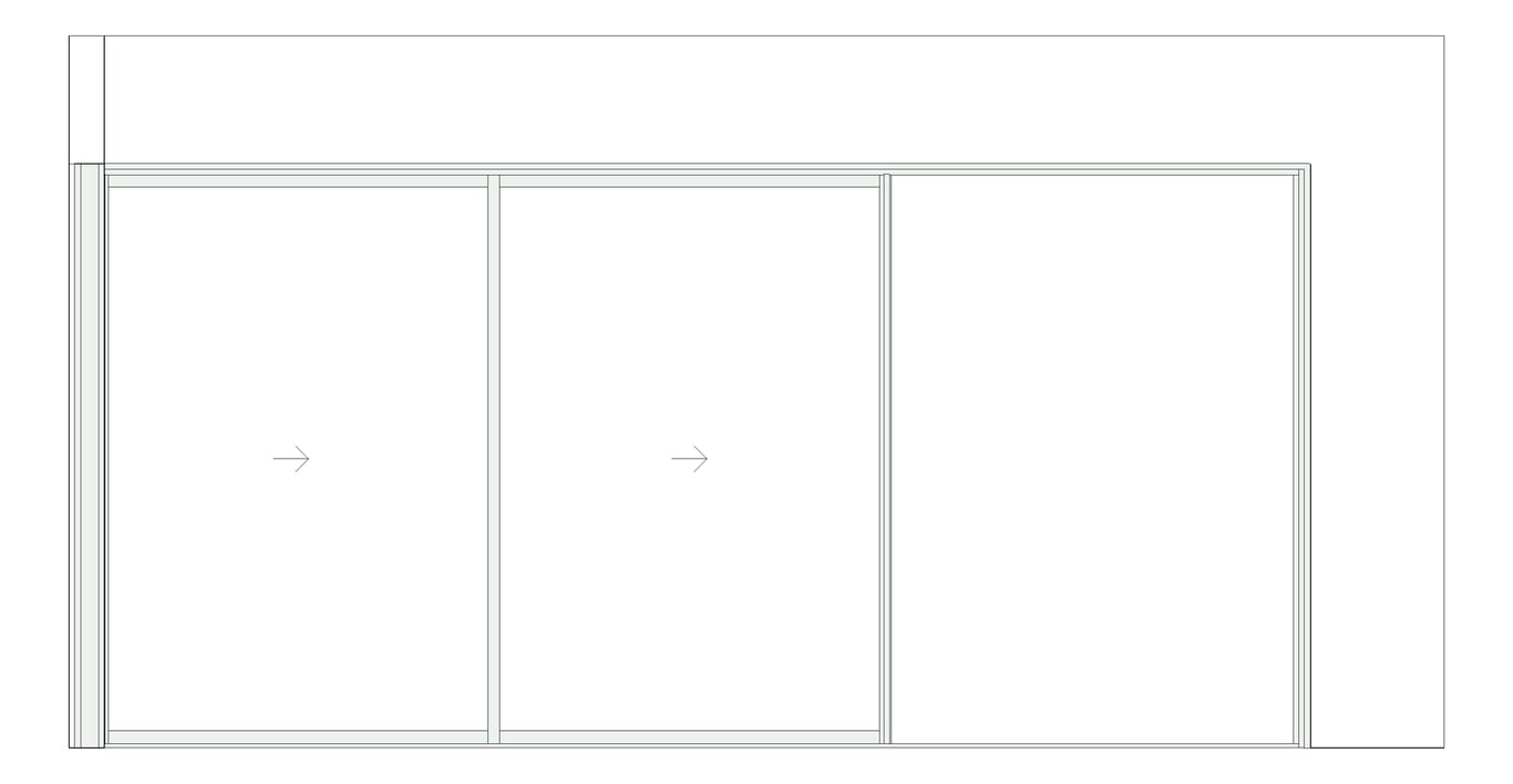 Front Image of Door Sliding Capral AGS 900 CornerInt Recessed 4P