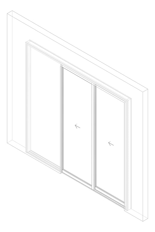3D Documentation Image of Door Sliding Capral AGS 900 Recessed 2P