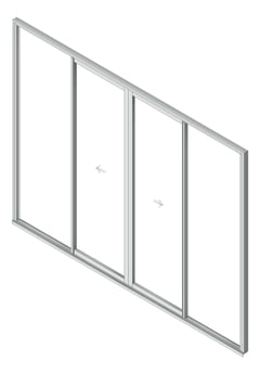 3D Shaded Image of Door Sliding Capral AGS 900 Recessed 2P BiParting