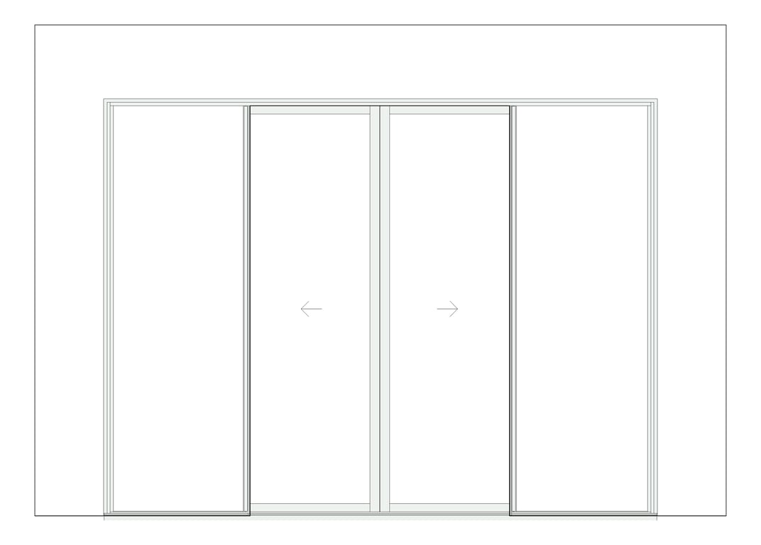 Front Image of Door Sliding Capral AGS 900 Recessed 2P BiParting