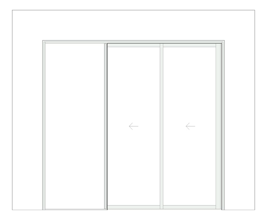 Front Image of Door Sliding Capral AGS 900 Recessed 2P