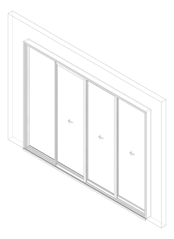 3D Documentation Image of Door Sliding Capral AGS 900 Recessed 3P
