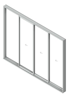 3D Shaded Image of Door Sliding Capral AGS 900 Recessed 3P