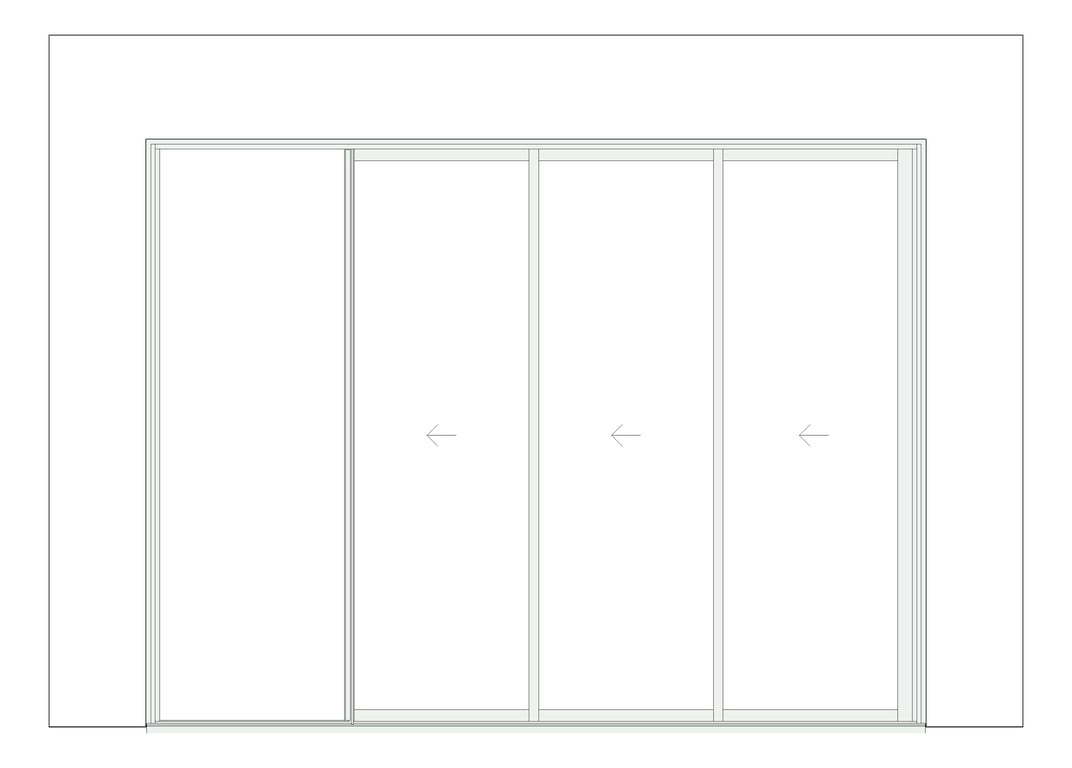 Front Image of Door Sliding Capral AGS 900 Recessed 3P