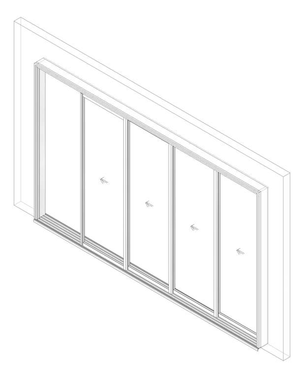3D Documentation Image of Door Sliding Capral AGS 900 Recessed 4P