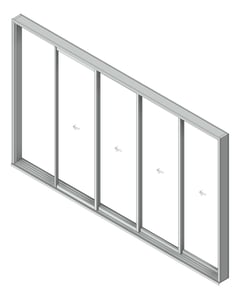 3D Shaded Image of Door Sliding Capral AGS 900 Recessed 4P