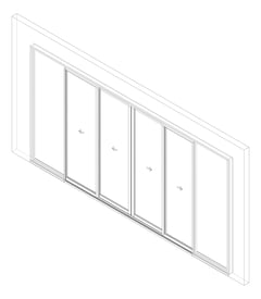 3D Documentation Image of Door Sliding Capral AGS 900 Recessed 4P BiParting