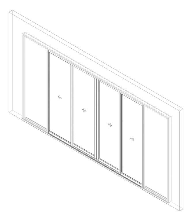 3D Documentation Image of Door Sliding Capral AGS 900 Recessed 4P BiParting