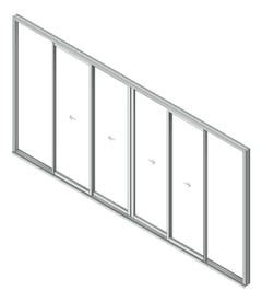 3D Shaded Image of Door Sliding Capral AGS 900 Recessed 4P BiParting