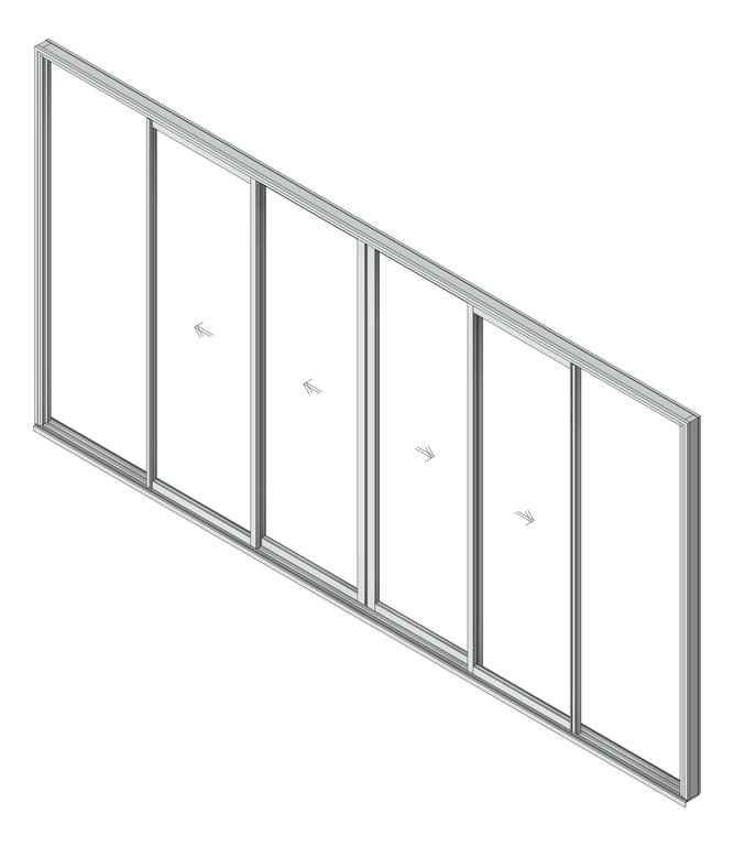 Navigate to Door Sliding Capral AGS 900 Recessed 4P BiParting