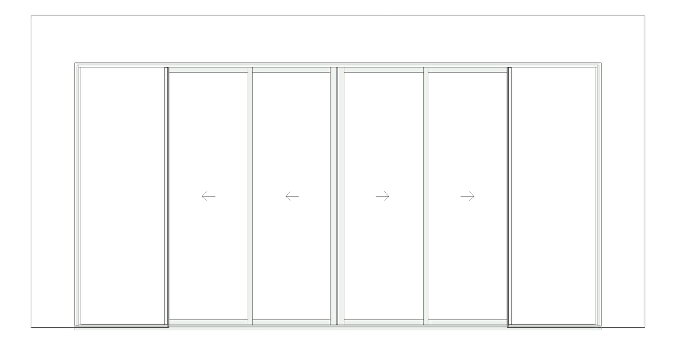 Front Image of Door Sliding Capral AGS 900 Recessed 4P BiParting