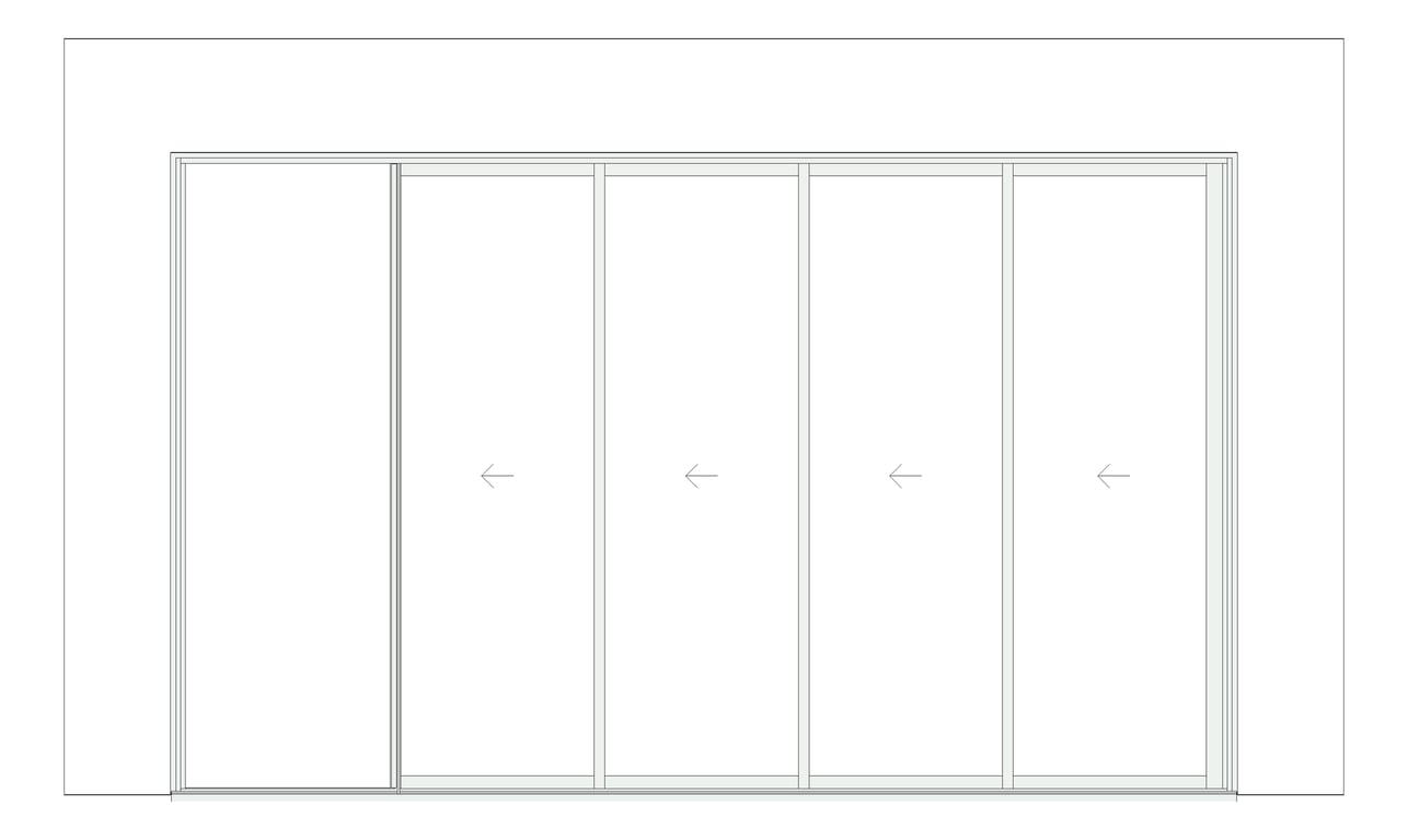 Front Image of Door Sliding Capral AGS 900 Recessed 4P
