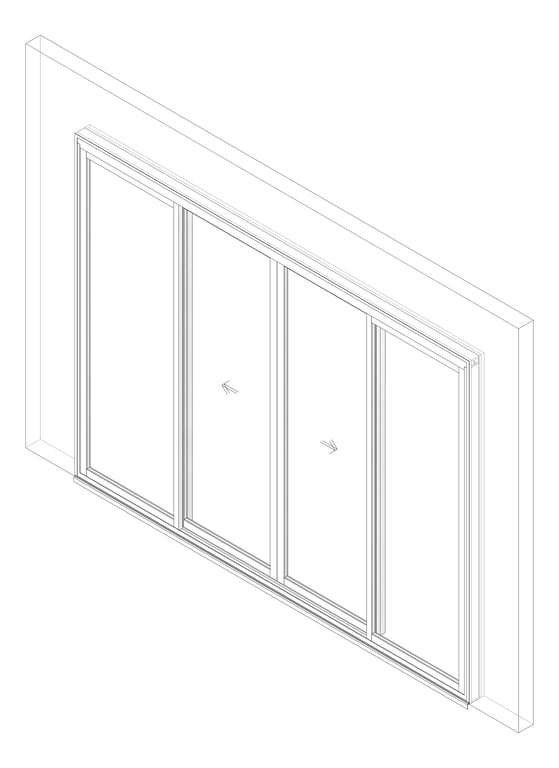 3D Documentation Image of Door Sliding Capral Artisan 994TH 4P BiParting OXXO