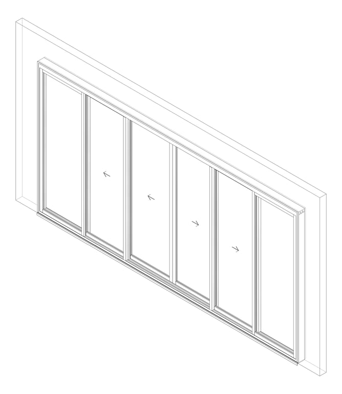 3D Documentation Image of Door Sliding Capral Artisan 994TH 6P BiParting OXXXXO