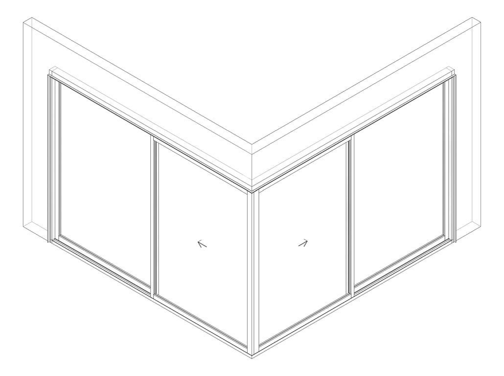 3D Documentation Image of Door Sliding Capral Artisan 994TH CornerExt 4P ExtSliding