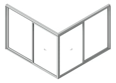 3D Shaded Image of Door Sliding Capral Artisan 994TH CornerExt 4P ExtSliding