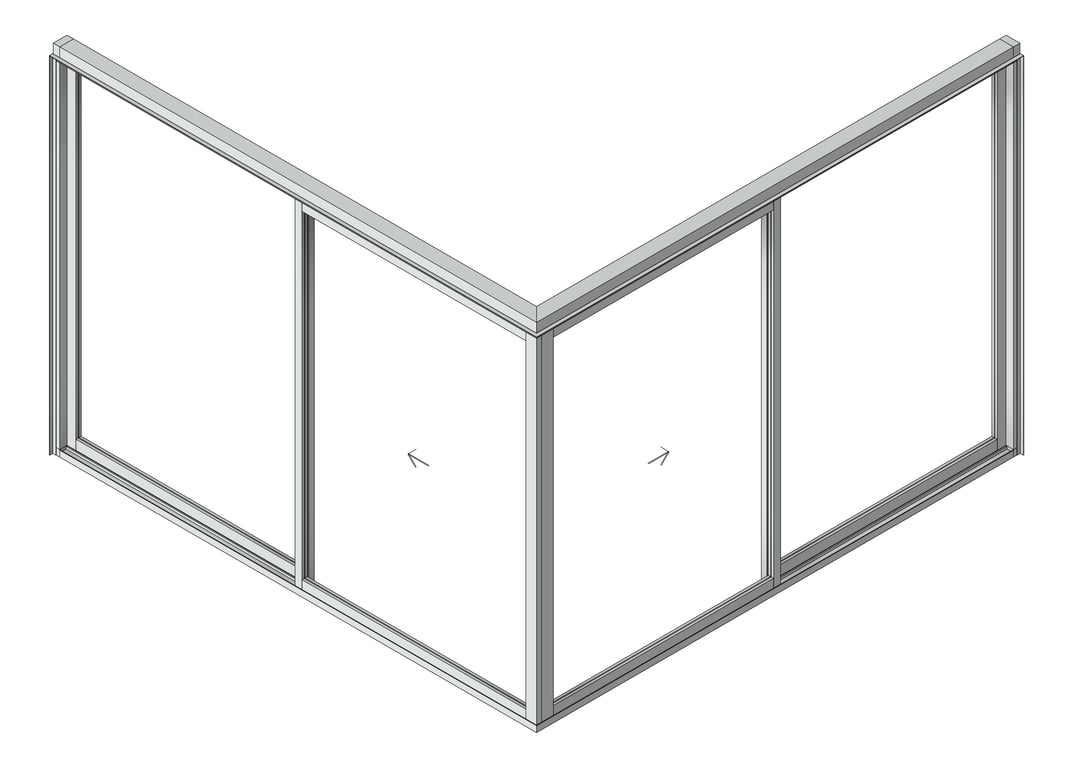 3D Shaded Image of Door Sliding Capral Artisan 994TH CornerExt 4P ExtSliding