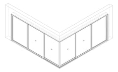 3D Documentation Image of Door Sliding Capral Artisan 994TH CornerExt 6P