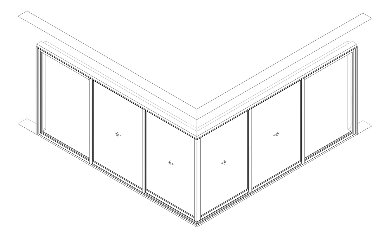 3D Documentation Image of Door Sliding Capral Artisan 994TH CornerExt 6P