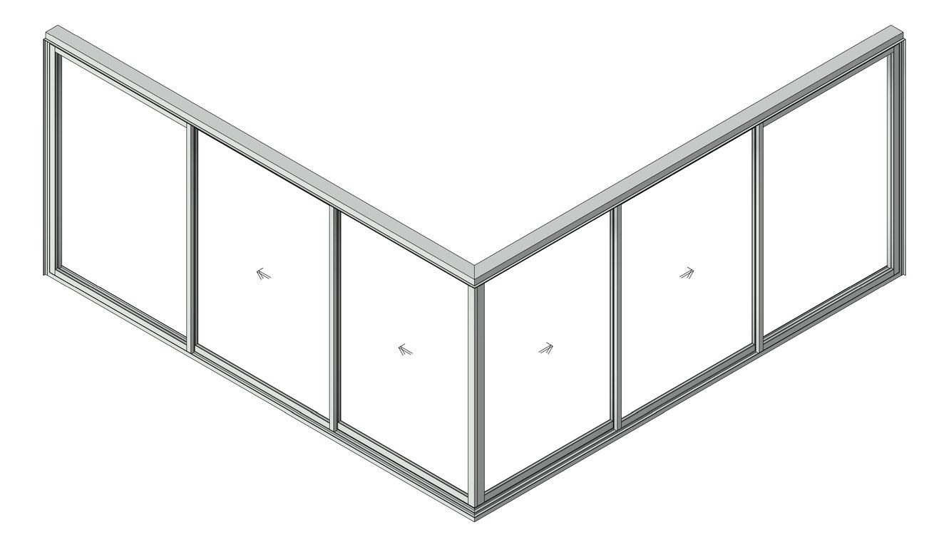 3D Shaded Image of Door Sliding Capral Artisan 994TH CornerExt 6P