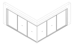 3D Documentation Image of Door Sliding Capral Artisan 994TH CornerExt 6P ExtSliding