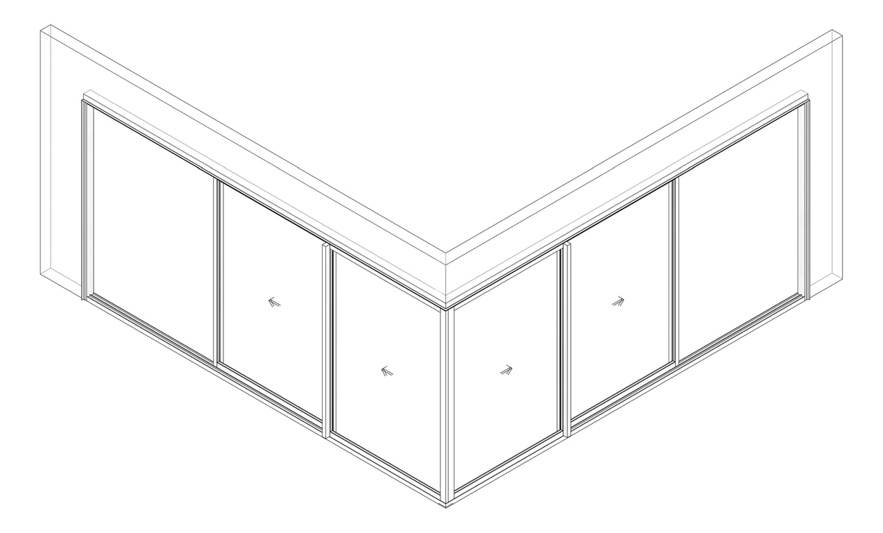 3D Documentation Image of Door Sliding Capral Artisan 994TH CornerExt Recessed 4P