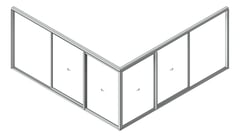 3D Shaded Image of Door Sliding Capral Artisan 994TH CornerExt Recessed 4P