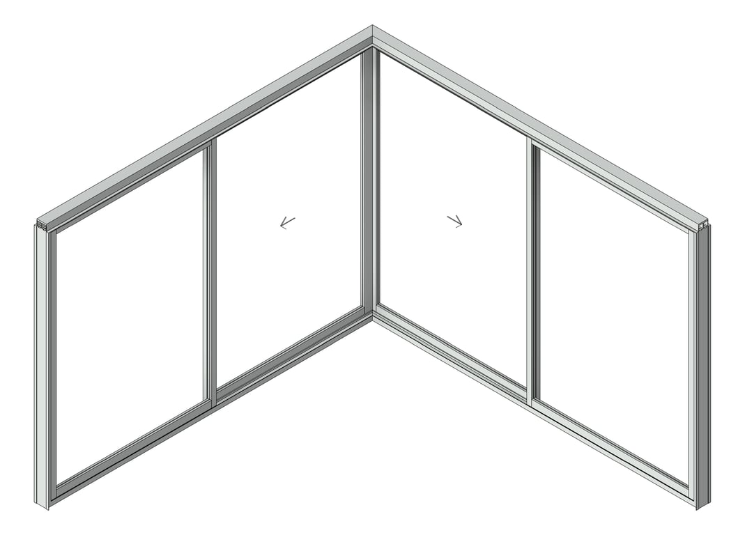 3D Shaded Image of Door Sliding Capral Artisan 994TH CornerInt 4P