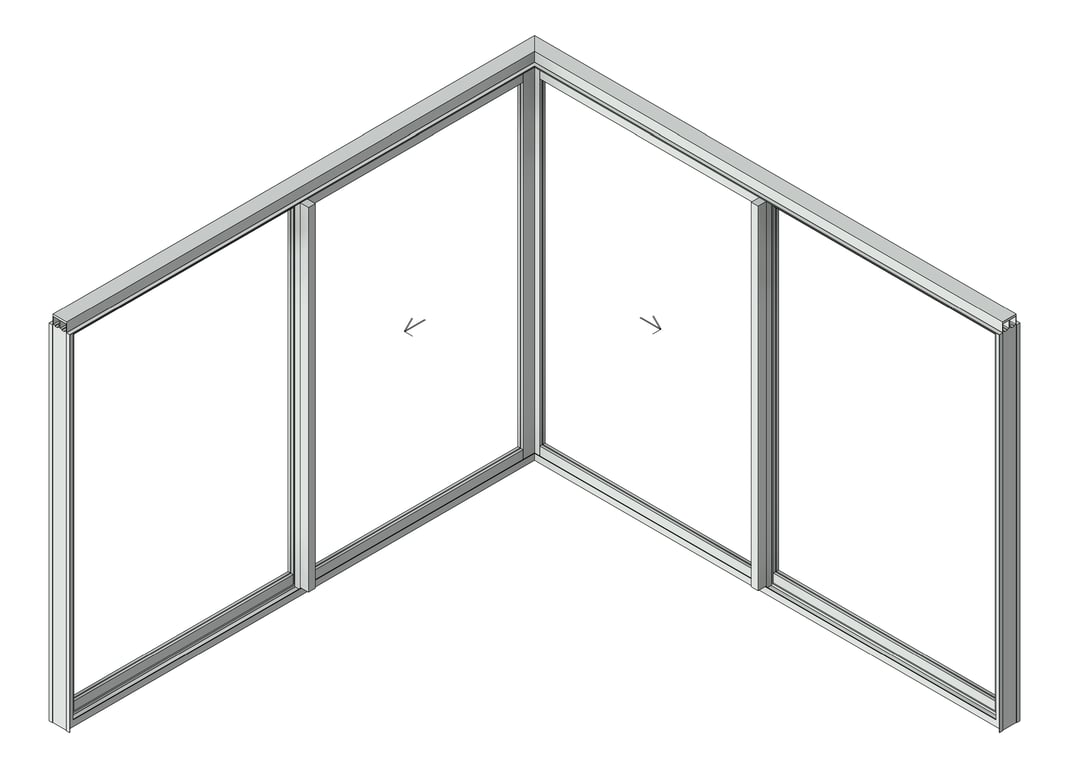 3D Shaded Image of Door Sliding Capral Artisan 994TH CornerInt 4P ExtSliding