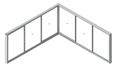 3D Shaded Image of Door Sliding Capral Artisan 994TH CornerInt 6P