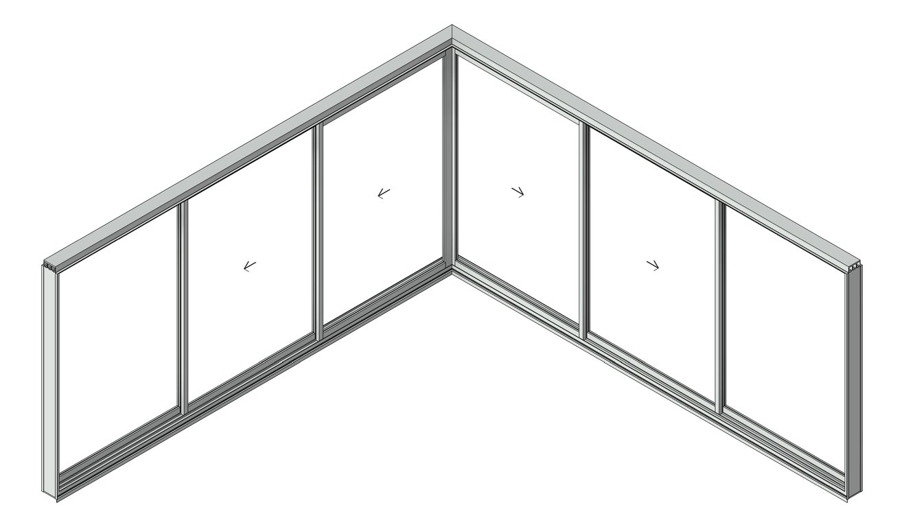 3D Shaded Image of Door Sliding Capral Artisan 994TH CornerInt 6P ExtSliding