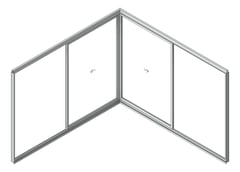 3D Shaded Image of Door Sliding Capral Artisan 994TH CornerInt Recessed 2P