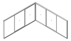 3D Shaded Image of Door Sliding Capral Artisan 994TH CornerInt Recessed 4P