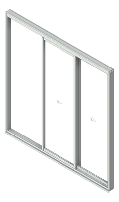 3D Shaded Image of Door Sliding Capral Artisan 994TH Recessed 2P