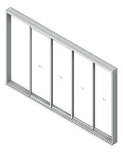 3D Shaded Image of Door Sliding Capral Artisan 994TH Recessed 4P