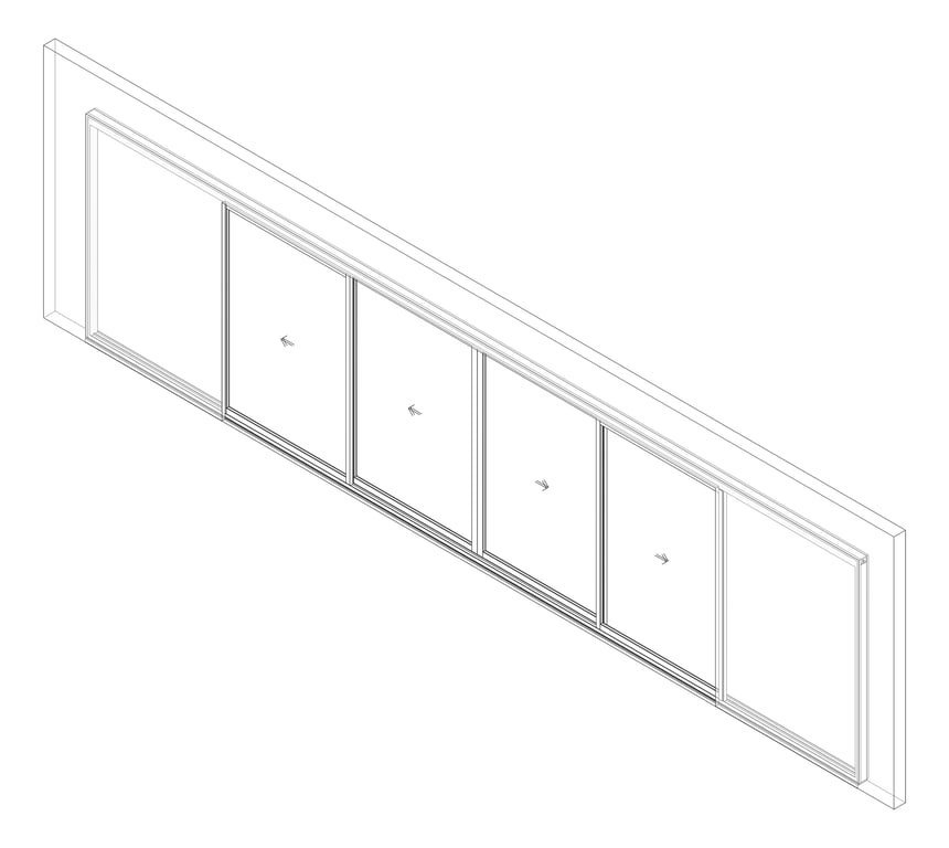 3D Documentation Image of Door Sliding Capral Artisan 994TH Recessed 4P BiParting
