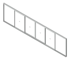 3D Shaded Image of Door Sliding Capral Artisan 994TH Recessed 4P BiParting