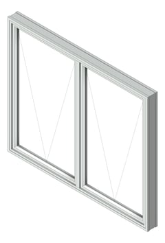 3D Shaded Image of Window Awning Capral AGS 382 H Multiple