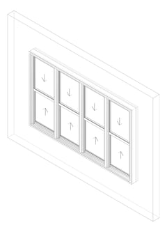 3D Documentation Image of Window DoubleHung Capral AGS 481 H Multiple