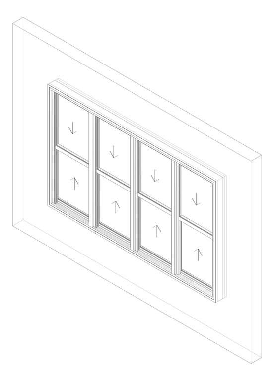 3D Documentation Image of Window DoubleHung Capral AGS 481 H Multiple