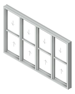 3D Shaded Image of Window DoubleHung Capral AGS 481 H Multiple