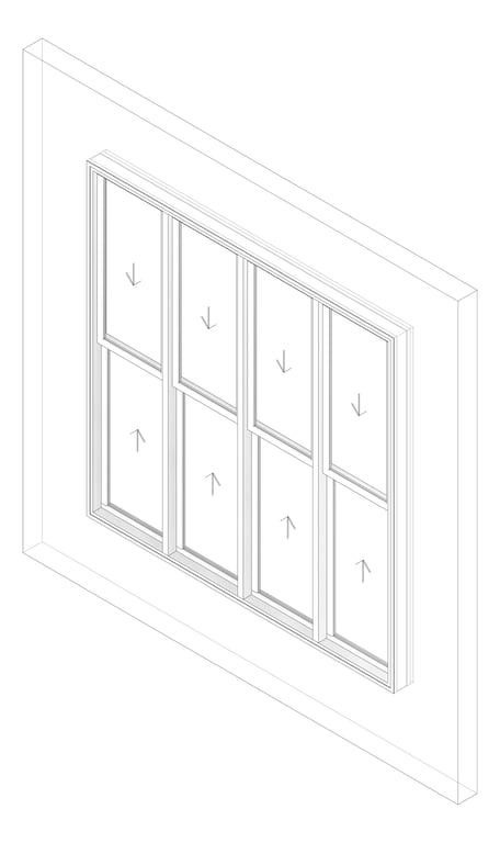 3D Documentation Image of Window DoubleHung Capral AGS 491 H Multiple
