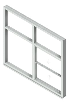 3D Shaded Image of Window DoubleHung Capral Futureline 991TB
