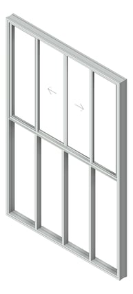 3D Shaded Image of Window Sliding Capral AGS 380 OXXOTOOOO