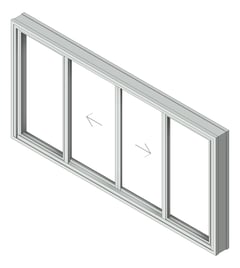 3D Shaded Image of Window Sliding Capral AGS 380 OXXO