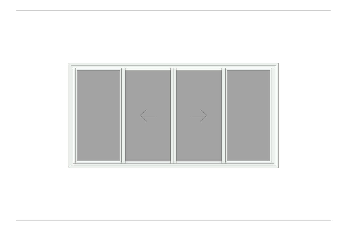Front Image of Window Sliding Capral AGS 380 OXXO