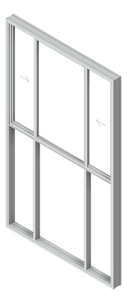 3D Shaded Image of Window Sliding Capral AGS 380 XOXTOOO