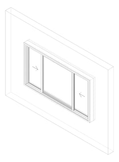 3D Documentation Image of Window Sliding Capral AGS 380 XOX