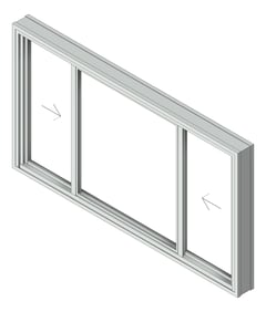 3D Shaded Image of Window Sliding Capral AGS 380 XOX