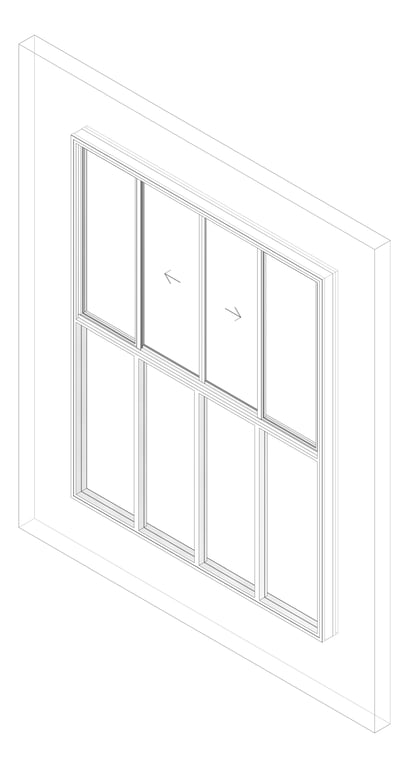 3D Documentation Image of Window Sliding Capral AGS 480 OXXOTOOOO